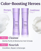 Keranique Color Safe Shampoo and Conditioner - Protect and Extend Color Shampoo and Conditioner for Women with Dry, Fine, Color Treated Hair - Sulfate Free Set for Colored Hair with UV Protection