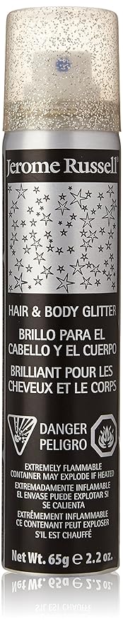 Jerome Russell Hair and Body Glitter Spray, Silver, 2.2 Ounce