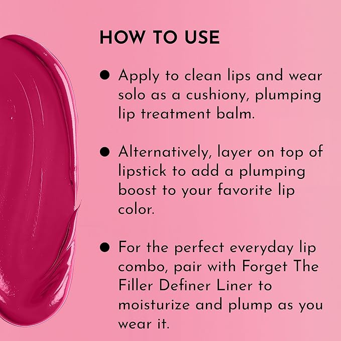 LAWLESS Women's Forget the Filler Lip Plumping Line Smoothing Tinted Balm, Juicy Watermelon, Pink, 0.1 Ounce / 2.9 ml