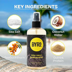 Byrd Sea Salt Surfspray, Salty Coconut Scent, Texturizing and Volumizing Sea Salt Spray for Men for Hydrated, Shiny Surfer Hair, Safe for All Hair Types, 8 Fl Oz, Pack of 4