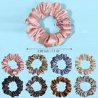 Satin Scrunchies for Women, 8 Pcs Silk Hair Ties, No Crease Hair Scrunchy, Hair Styling Accessories for Girls, Soft Hair Scrunchie for Girls Ponytail Holders for All Hair Types & Textures