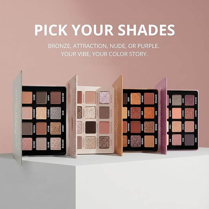 Lamora Nude Eyeshadow Palette - 12 Soft Pink Rose Shadows, Multi-Use Eye Makeup Palette with Matte & Shimmer Finishes, Ultra-Blendable Everyday Neutrals, Long-lasting Wear, Travel Makeup with Mirror