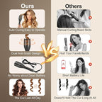 Hair Curling Irons,Automatic Portable Rotating Curling Iron with LCD Display,4Temperature Settings,Timers(12-19s),Auto Shut-Off,Anti-Scald,Anti-Tangle,Lightweight,Fast Heating&Easy Use for Travel