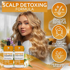 Detox Shampoo and Conditioner Set - Ideal for Oily Hair Men and Women - Remove Product Buildup - Sulfate and Paraben Free, with Scalp Clarifying and Detoxifying Properties - With Rosemary Oil