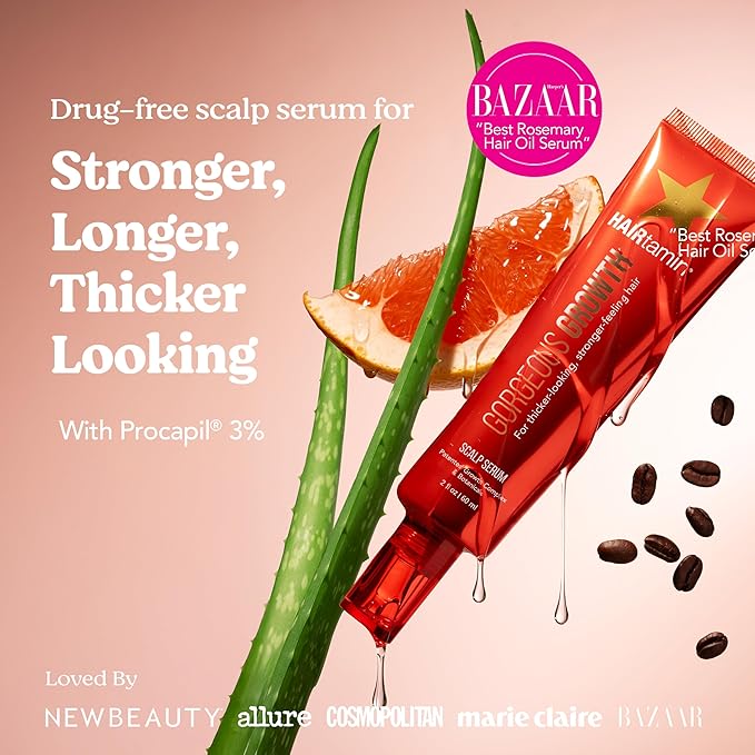 HAIRtamin Scalp Serum Natural Hair Growth Thickening | Made in USA | Helps Increase Hair Thickness and Aids Against Hair Thinning and Hair Fall Out | Moisturizes and Soothes Dry Itchy Scalp