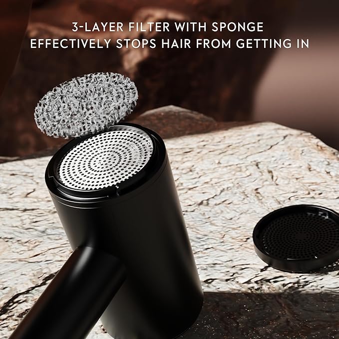 FUNTIN Hair Dryer, Blow Dryer with Diffuser Brush Comb for Women 4C Thick Curly Hair 1800w-Professional Black