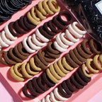 Colour Hair Accessories, Hair Ties, Scrunchies, Ponytail Holders, Traceless Ropes Set for Girls, Women, Babies & Kids (2155 Pieces, Brown, Elastic Hair Ties)