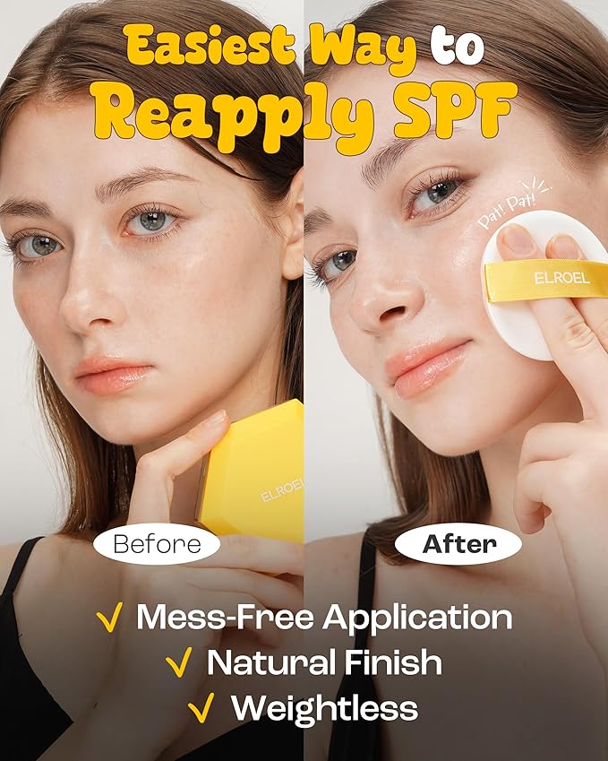 Pang Pang Sun Cushion Plus - Korean Hypoallergenic & Lightweight Sunscreen with Puff Sponge - Broad Spectrum SPF50+ PA++++ (0.53 oz)