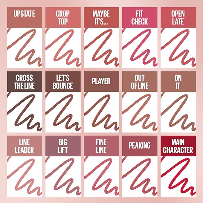 MAYBELLINE Lifter Liner Lip Liner Makeup, Lip Pencil with Hyaluronic Acid For A Fuller, Lifted Make Up Look, Fit Check, 1 Count