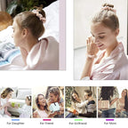 Scrunchies Silk Satin Hair Ties - Small Mini Thin Elestics Ponytail Holder Hair Bands Skinny Scrunchy For Thick Curl Hair No Crease Hair Ties Soft Accessories No Hurt Your Hair for Women and Girls