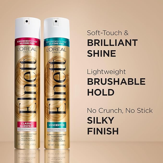 L'Oreal Paris Elnett Satin Extra Strong Hold Color Treated Classic Hairspray, 11 oz