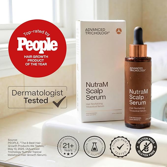 NutraM™ Hair Growth Serum – Dermatologist Tested, Approved* by American Hair Loss Association | Scalp DHT Blocker for Thinning Hair Men and Women, Backed by 20 Years of Hair Regrowth Clinic Experience