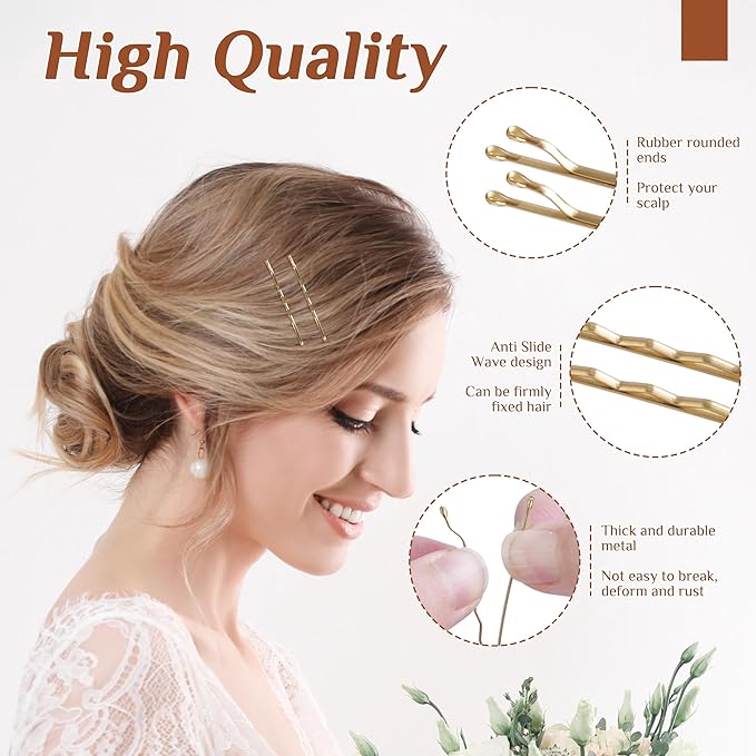 Bobby Pins - Blonde Hair, 360 Pcs, 2 Inch, Secure Hold, Kids to Women