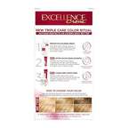 L'Oreal Paris Excellence Crème Permanent Hair Dye, Triple Care Hair Color with Pro-Keratine Complex for 100% Gray Hair Coverage, 8G Medium Golden Blonde, 1 Kit