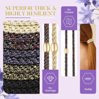 Hair Ties No Damage - 10PCS Ponytail Holders - Elastic Hair Ties for Thick Hair - Braided Hair Bands for Women Girls's Hair - Bright Star