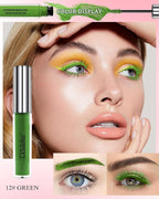 Tinted Eyebrow Gel Mascara- 1Pcs Long Lasting Waterproof Green Tinting Eye Brow Glue Colored Mascara, Dark Green Brow Filler Curling rimel de pestañas,Halloween Makeup Gift for Women Girl-#12