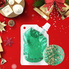 MEICOLY Green Body Glitter,Green Face Glitter,Christmas Face Glitter Stocking Stuffers,Alien Chunky Glitter Makeup,Glitter Face Paint for Women and Kids,St Patricks Day Accessories