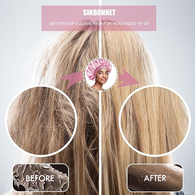 Satin Silk Bonnet for Sleeping, Soft Satin Lined Hair Bonnet for Women, Double Layer Sleep Nightcap