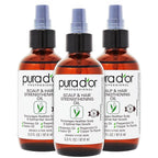 PURA D'OR Scalp & Hair Strengthening Oil (3.3oz x3 = 9.9oz) Supports Optimal Growth, Reduce Breakage, Nourish Roots for Healthier, Fuller, Thicker Hair - Rosemary, Castor & Peppermint Oil