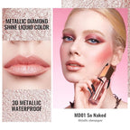 Oulac Metallic Shine Liquid Lipstick Set for Women, Dual Use for Lips & Eyeshadow, Long Lasting Lip Gloss, Metallic Matte High Impact Lip Color No Transfer Vegan Formula, 4.5ml, MD01+04+07