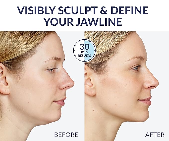 Stylia V Line Lifting Collagen Mask - Lift, Firm & Contour Jawline - Double Chin Reducer Strap with Hyaluronic Acid & Aloe - Neck Tightening and Lifting Mask - Jawline Shaper Face Lift Tape (2PC)