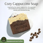 Marbela Cosmetics Cozy Cappuccino Handmade Soap Bar - Made in USA, Vegan Friendly, Palm Oil Free, Natural Bar Soap - Gentle Face & Body Soap for Daily Skin Care, Moisturizing & Nourishing - 3.5 oz