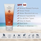 Absolutely Natural SPF 50+ Mineral Sunscreen Lotion - Anti-Aging Sunblock for Body & Face, Made with Rose Hips, Aloe, Zinc Oxide and Other Cruelty Free and Reef Safe Ingredients - Made in USA