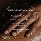 Advanced Clinicals Hyaluronic Acid Moisturizer Body Cream | Hydrating Cream & Body Lotion For Women & Men To Help Improve Look of Wrinkles, Stretch Marks, Dry Skin, & Crepey Skin, 16OZ + Travel Size