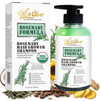 USDA Organic Rosemary Hair Growth Shampoo For Thickening, Regrowth & Strengthening for Men & Women with Biotin, Scalp DHT Blocker Saw Palmetto For Thinning Hair Loss 10 Fl. Oz- Fragrance Free