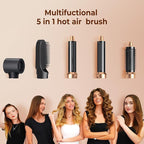 5 in 1 Blow Dryer Brush, Upgrade Hair Dryer Brush Air Curler Air Curling Wrap Styler, Detachable Hot Air Brush Negative Ion Curling Brush Iron, Hair Styling Tools for Drying Curling Straightening
