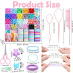 Hair Accessories for Girl, 1543 Pcs Elastic Hair Rubber Bands Set 20 Colors Elastic Hair Ties with Organizer Box Cotton Baby Hair Ties, Hair Tail Tools, Rat Tail Comb, Butterfly Hair Clips