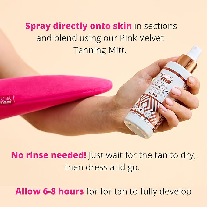 Skinny Tan Tan and Tone Self Tanning Oil Spray - No Need to Rinse - Hydrating and Toning Self Tanner for Healthier Looking Skin - Blurs Appearance of Stretch Marks - Dark Self Tan - 4.9 oz