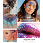 DAGEDA Body Glitter Gel, Face Glitters Body Gel Sequins Shimmer Liquid Eyeshadow, Chunky Glitter for Face Hair Nails, Holographic Cosmetic Laser Powder Festival Glitter Makeup 1.7oz (Light Pink)