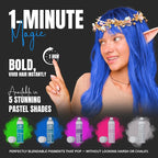 Herbishh Koloret Pastel Blue Hair Tint Spray (69g), Washable Temporary Color Mist for Light & Dark Strands, Quick-Dry, Non-Sticky, Travel-Friendly Root Touch Up for Women