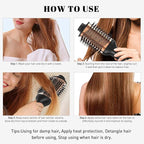 Blow Dryer Brush, Hair Dryer Brush in One, 1200W Large Oval Hot Air Volumizer & Straightener, Anti-Frizz Blowout Styling Brush, Dual Voltage 110–240V (3 Inch) Black