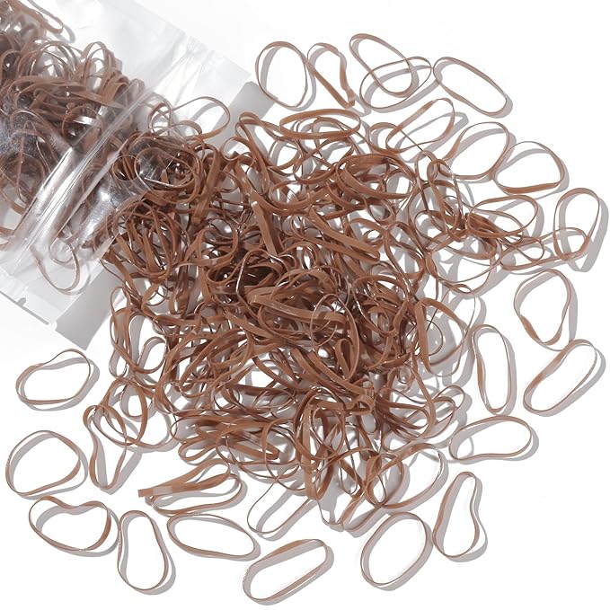 Teenitor Elastic Hair Bands, Rubber Bands for Hair, Small Hair Ties, 300pcs, Light Brown