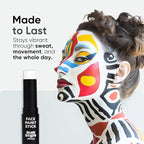 Blue Squid PRO White Face Paint Stick - Waterproof Body Paint for Adults & Kids Eye Black Baseball, Softball - Vegan Hypoallergenic Twist-Up Non-Toxic Makeup Stick for Cosplay, Sports & SFX (White)