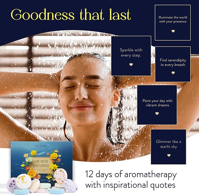 Gifts for Women, Aromatherapy Shower Steamers – 12-Pack Self Care & Spa Birthday Gifts for Women, Relaxation & Stress Relief, Bath Shower Bombs with Lavender & Eucalyptus Essential Oils