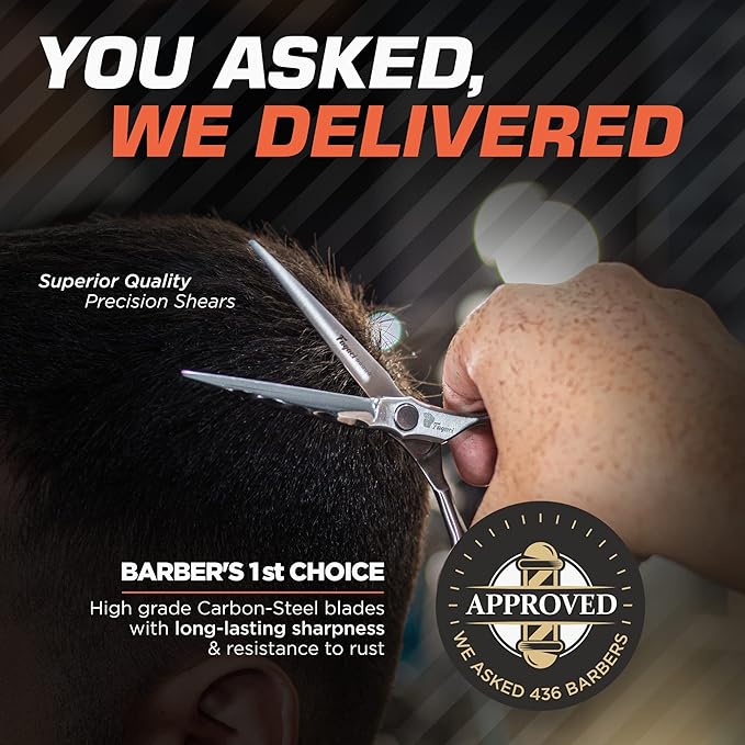 Fagaci Professional Hair Scissors 6” Razor Sharp Blades, Fine Cutting VG10 Steel Hair Cutting Shears, Barber Scissors Professional