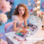 Hot Sugar Make Up Kit for Girls 10-12, Girls Makeup Sets Ages 8-12, Beauty Box for Birthday Parties Makeovers & Christmas (Sticker)