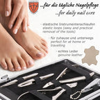 3 Swords Germany - brand quality 11 piece manicure pedicure grooming kit set for professional finger & toe nail care scissors clipper black genuine leather case in gift box, Made in Germany