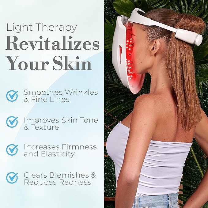 Red Light Therapy for Face – LED Face Mask for Eyes, Neck & Skin | Infrared Therapy Mask for Anti-Aging, Wrinkles, Skin Rejuvenation (HSA/FSA Eligible*)