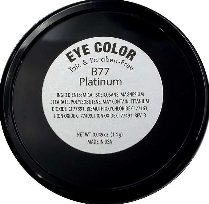 Platinum Silver Shimmering Gray Grey Pewter Pressed Powder Single Vegan Eyeshadow; Talc, Paraben & Cruelty Free