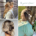 Hair Clip, 3.5 Inch Medium Hair Claw Clips 6 Pack for Women and Girls - Amber Hair Accessories