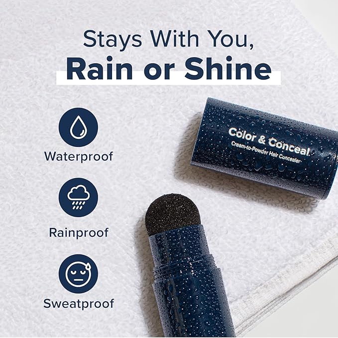 TRUHAIR Jumbo Color & Conceal Waterproof Root Touch Up Hair Color for Gray Hair Coverage - Instant Root Cover Up Hair Powder for Women & Men - Bald Spot Concealing, Hairline Filling (Red)