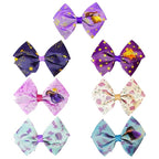 Disney Wish Kids Hair Bows - Hair Accessories Set - 7 Pcs 4 Inch Bow Bundle - Hair Bows for Girls - Different print on each clip - Alligator Clip - Ages 3+
