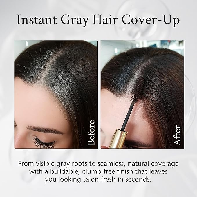 Boyd’s Brush It Away | Grey Hair Root Touch Up for Women & Men | Temporary Hair Color Mascara | Quick-Dry Water-Resistant Concealing Formula | Medium Brown, 3-Pack