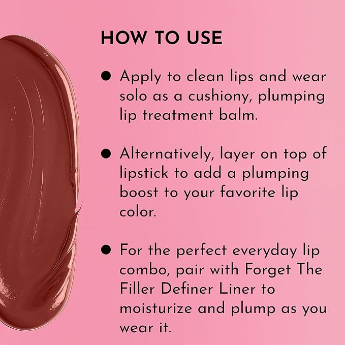 LAWLESS Women's Forget the Filler Lip Plumping Line Smoothing Tinted Balm, Georgie, Pink, 0.09 Ounce