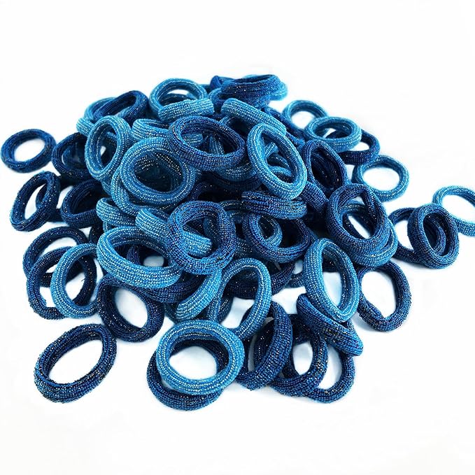 Mini Small Glittering Hair Ties All Hair Types Seamless Glitter Hair Ponies Elastics Ponytail Holders Hair Scrunchies Hair Accessories Baby Girls Kid Children 100 pcs