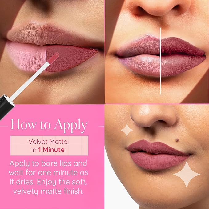 Aromi Rosy Chestnut Matte Liquid Lipstick | Warm, Earthy Rose Lip Color, Vegan, Cruelty-free, Smudge Proof + Long-Lasting Lipstick (Stella Rosae)